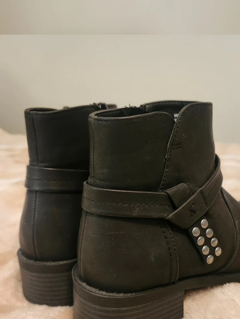 Black Studded Ankle Boots Women 8 M